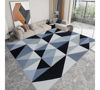 Tapis De Salon Lavable en Machine Noir 140 X 200 Cm, Tapis Décoratif Traditionnel Géométrique Triangle Doux Moquette Chambrepour Salle À Manger Couloir Cuisine, Rectangulaire Moquette Entrée