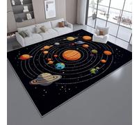 Tapis de Salon Lavable et antidérapant 80 x 150 cm, Coloré Tapis de Chambre Doux et imprimé Bandes dessinées planètes Astronomie Populaire pour séjour, Chambre à Coucher, Bureau à Domicile et Cuisine