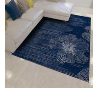 Tapis de Salon lavables Grande Robe Salon Ligne Abstraite Moderne Floral Design Tapis Mince Rectangle Lavable pour Bureau Couloir Porche 100x150cm