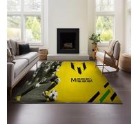 Tapis De Salon Lionel Messi, Canapé, Table Basse, Tapis De Sol Haut De Gamme, Léger Et Luxueux, pour Chambre À Coucher, Chevet, Couverture Lavable (Messi 01,100x150cm)