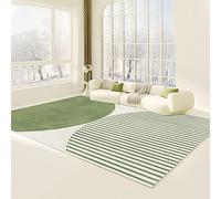 Tapis De Salon Minimaliste Moderne Vert Frais Tapis De Forme Irrégulière Rayé Et Abstrait Anti-dérapant Durable pour Salon Chambre (Color : D, Size : 180 * 280cm)