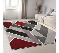 Tapis de Salon Moderne 140 x 200 cm Moderne Abstrait Géométrique Rayures, Tapis Imprimé Gris Doux et Léger - Moquette Antidérapant pour Salle à Manger Chambre Couloir Bureau Salle de Jeu