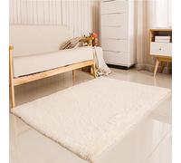 Tapis de Salon Moderne 190 x 280 cm Lavable Douce Pile Fin Doux Résistant Tapis Chambre Enfant Salon Antidérapant, Décoration Intérieure pour Balcon Cuisine Salle à Manger, Blanc