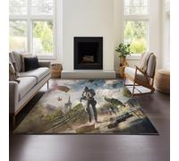 Tapis De Salon Moderne À Poils Courts avec Motif Géométrique 3D « Champs De Bataille De Playerunknown » (Battlegrounds 01,80x120cm)