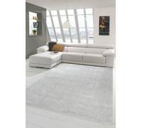 Tapis de salon moderne à poils courts avec motif uni en argent
