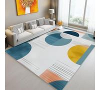 Tapis De Salon Moderne à Poils Courts,Milieu du Siècle Moderne Abstrait Géométrique Lavables avec Dos AntidéRapant Design - à Poils Courts pour Cuisine Bureau Bureau Et Chambre Blanc, 160 x 230 cm