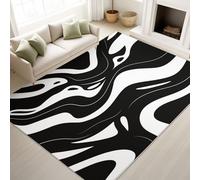 Tapis de Salon Moderne Abstrait À Poils Courts Avant-Garde Mode Artistique Créatif Minimaliste Vagues - Tapis Doux Moelleux 160 x 230 cm, Antidérapant Chambre à Coucher Moquette, Ne Perd Pas Ses Poils