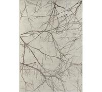 Tapis de Salon Moderne - THE CARPET - Mila - Crème - Motif Éclairs Dorés - 200 x 290 cm