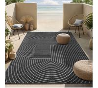 the carpet Santo Plus Tapis Moderne pour Salon, Chambre à Coucher, Anthracite, Style bohème, 140 x 200 cm, en polypropylène