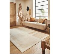 Tapis de salon motif géométrique en relief - NAZAR RUGS - 120x160 cm - Beige et Crème