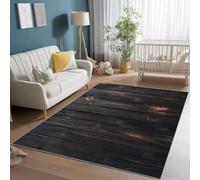 Tapis de Salon Nature Animaux Colère Loup Noir Imprimés Lavable Doux et Antidérapant Poils Courts Tapis pour Salon Chambre Bureau Chambre d'enfant, 160 x 230 cm