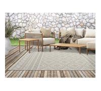 the carpet Calgary - Tapis pour l'intérieur et l'extérieur Robuste, résistant aux intempéries & aux UV, pour Balcon, terrasse, Jardin d'hiver, Cuisine ou Salle à Manger - Beige - 200 x 280 cm