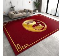 Tapis De Salon Poils Ras, Grand Carré Moderne Tapis De Couloir, Chambre Décor Tapis Antidérapant, Tapis De Sol Imprimémodèle De Style Chinois 3D pour Coucher Bureau Hôtel 60 X 90 Cm / 23.6" -4R0R7S4