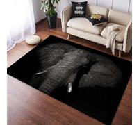 Tapis De Salon Poils Ras, Grand Carré Moderne Tapis De Couloir, Chambre Décor Tapis Antidérapant, Tapis Imprimé Animal Éléphant D'Afrique 3D Pour Coucher Bureau Hôtel 50 X 80 Cm - Nettoyage Fa -6K8C/W