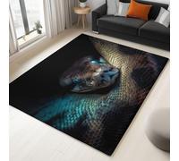 Tapis de Salon Python Animal 60x120 cm Tapis Chambre Poils Ras Grand Maison Tapis Doux Antidérapant Tapis, pour Chambre, Salle à Manger, Couloir et Bureau