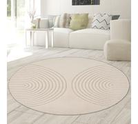 Tapis de salon résistant avec un design simple en forme d'arc en beige