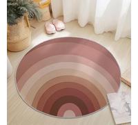 Tapis de Salon Rond 100 cm, Doux Poil Courts Minimaliste Circulaire Dégradé Imprimé Intérieur Dessous antidérapant Non Pelucheux Rose Marron Tapis Rond - pour Salon Chambre Cuisine
