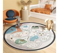 Tapis de salon rond Tapis de jeu Tapis pour enfants Oasis du désert Motif Tapis pour chambre d'enfant, diamètre 80 cm