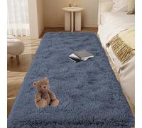 Tapis de Salon Shaggy 90 x 180 cm Dessous Antidérapant Tapis de Décoration Moelleux Doux Au Toucher pour Chambre à Coucher Salon, Gris