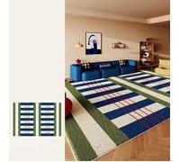 Tapis de Salon Shaggy Design Moderne Géométrique - Doux et Confortable pour Chambre - 160x120cm - Facile à Nettoyer - I