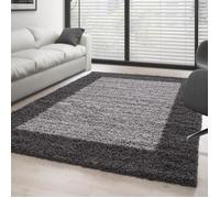Tapis de salon Shaggy pile longue designe 2 couleur GRIS-GRIS CLAIRE