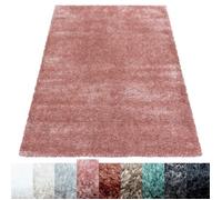 Tapis de salon Shaggy - SIMPEX - Annette - Rose - 140 x 200 cm - 100% Polypropylène