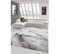 Tapis de salon tapis aspect marbre en or gris