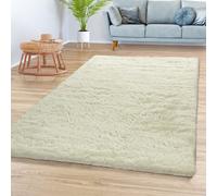 Tapis De Salon Tapis Shaggy Poil Long Doux Peluche Design Moderne Monochrome