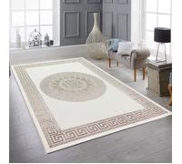 Tapis de salon - TEPPICH-TRAUM - Größe 120x170 cm - Blanc - Motif oriental beige - OEKO-TEX