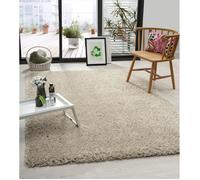 Tapis de Salon - THE CARPET - Green Velvet - Écologique - Polyester Recyclé - Beige - 120x120 cm