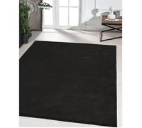 the carpet Marley, Tapis Élégant de Designer, Tapis de Salon, À Poils Courts, Doux, Facile d'entretien, Élégant, Uni, Noir, 200 x 290 cm