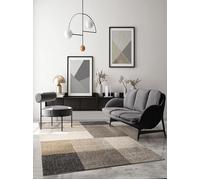 the carpet - Pearl - Tapis à Poils Courts et denses - Moderne - pour Salon et Chambre à Coucher - Découpe des Contours - Motif géométrique - À Carreaux - Beige - 120 x 160 cm