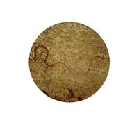 Tapis de salon tissé plat - Cities Collection - Green Meadows - 240 x 240 cm - Style Graphique Artistique, Inspiré des Anciennes Cartes - Décoration