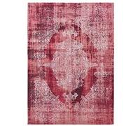 Tapis de salon tissé plat Kirman - Fading World Collection - Margaux - 170 x 240 cm - Design Inspiré par Louis de Poortere, Évanescence Artistique, Texturé et Nostalgique Rouge G