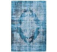 Tapis de salon tissé plat Kirman - Fading World Collection - Storm - 280 x 390 cm - Design Inspiré par Louis de Poortere, Évanescence Artistique, Texturé et Nostalgique Bleu G