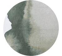 Tapis de salon tissé plat Lagoon - Meditation Collection - Palm Green - 140 x 140 cm - Design inspiré des taches d'encre, teintes vives et naturelles évoquant la nature luxuriante Vert G