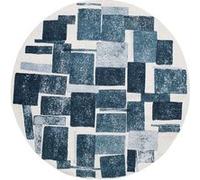 Tapis de salon tissé plat Lucia - Craft Collection - Ice Blue - 140 x 140 cm - Design Cubisme Rétro, Effet Bouclette Moderne, Texture Douce et Moelleuse, Équilibre Géométrique Bleu G