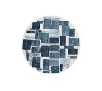 Tapis de salon tissé plat Lucia - Craft Collection - Ice Blue - 170 x 240 cm - Design Cubisme Rétro, Effet Bouclette Moderne, Texture Douce et