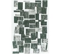 Tapis de salon tissé plat Lucia - Craft Collection - Sycamore - 280 x 390 cm - Design Cubisme Rétro, Effet Bouclette Moderne, Texture Douce et Moelleuse, Équilibre Géométrique Vert G