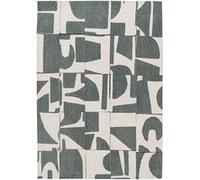 Tapis de salon tissé plat Papercut - Craft Collection - Sea Spray - 280 x 390 cm - Design Moderne Bauhaus avec Formes Déconstruites, Tangram, Équilibre entre Forme et Couleur Vert G