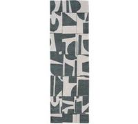 Tapis de salon tissé plat Papercut - Craft Collection - Sea Spray - 80 x 250 cm - Design Moderne Bauhaus avec Formes Déconstruites, Tangram, Équilibre entre Forme et Couleur Vert G