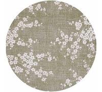 Tapis de salon tissé plat - Sakura Collection - Wet Garden - 240 x 240 cm - Design Élegant de Cerisiers en Fleurs, Inspiré du Printemps Vert G