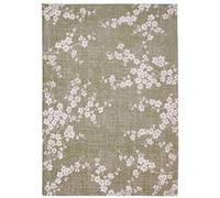 Tapis de salon tissé plat - Sakura Collection - Wet Garden - 280 x 390 cm - Design Élegant de Cerisiers en Fleurs, Inspiré du Printemps Vert G