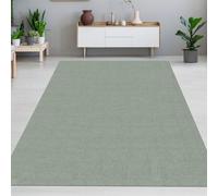 Tapis de salon uni facile d'entretien et résistant à l'usure, vert