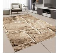 Tapis de Salon - VIMODA - Design Grec Marron - Rectangulaire - Intérieur - Synthétique - Moderne