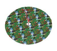 Tapis de sapin de Noël avec impression ara et toucan de forêts tropicales américaines pour décoration intérieure et extérieure