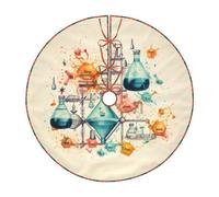 Tapis de sapin de Noël imprimé chimie pour décoration de fête de Noël