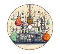 Tapis de sapin de Noël imprimé chimie pour décoration de fête de Noël