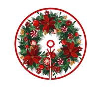 Tapis de sapin | Jupe de sapin de Noël | Jupe de sapin de Noël en polyester doux | Décoration de Noël rustique vintage pour fête, festival, marché