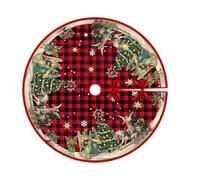 Tapis de sapin | Jupe de sapin de Noël | Jupe de sapin de Noël en polyester doux | Décoration de Noël rustique vintage pour fête, festival, marché